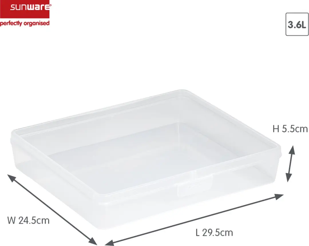 Sunware Q-line Opbergdoos 3,6L - 29,5x24,5x5,5cm Transparant
