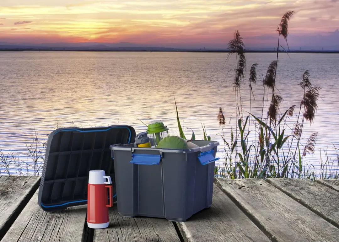 KIS Scuba XL Opbergbox 110L - Zwart met blauwe clips