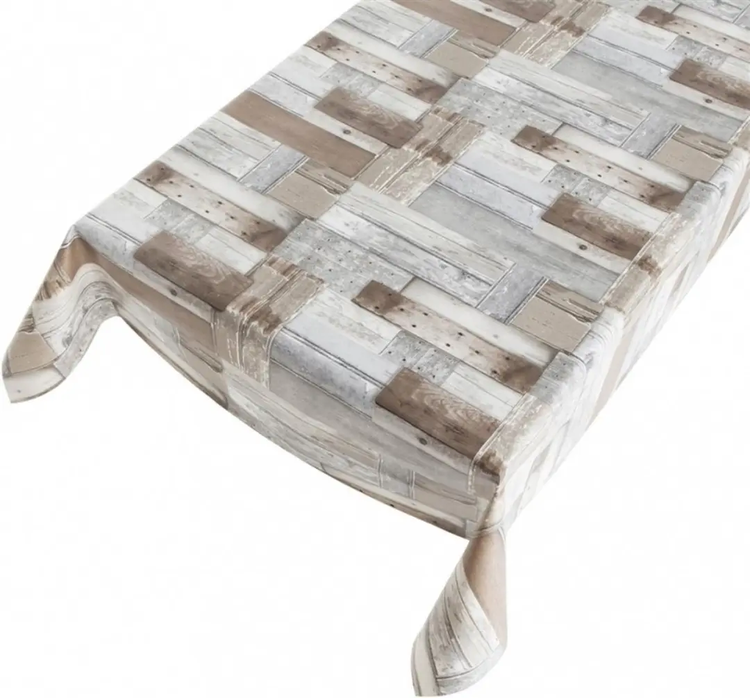 Bellatio Design Tafelzeil Houten Planken Print 140x245cm - Multi