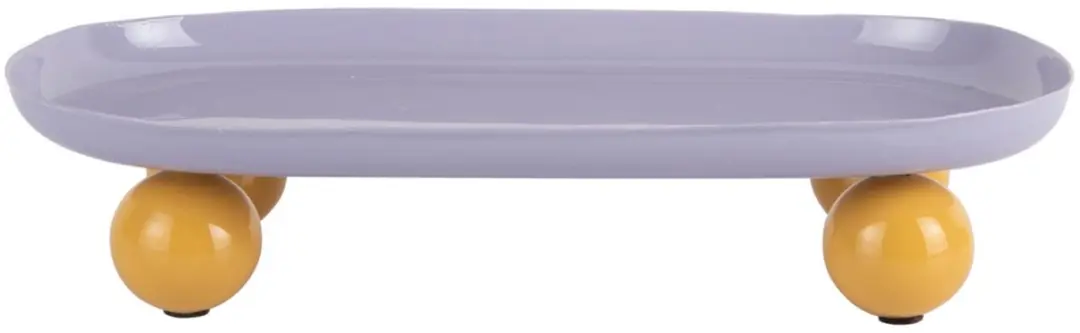 Present Time Double Funky Oval Dienblad - Paars 39x16x6cm
