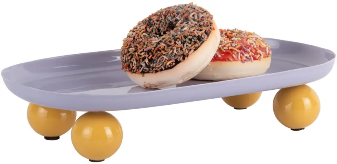 Present Time Double Funky Oval Dienblad - Paars 39x16x6cm
