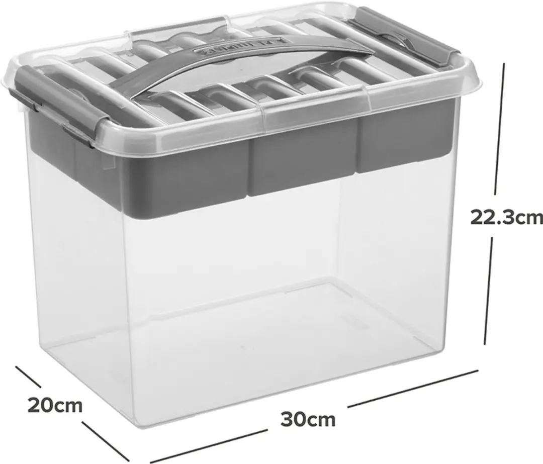 Sunware Q-line Opbergbox 9L - 30x20x22cm - Grijs