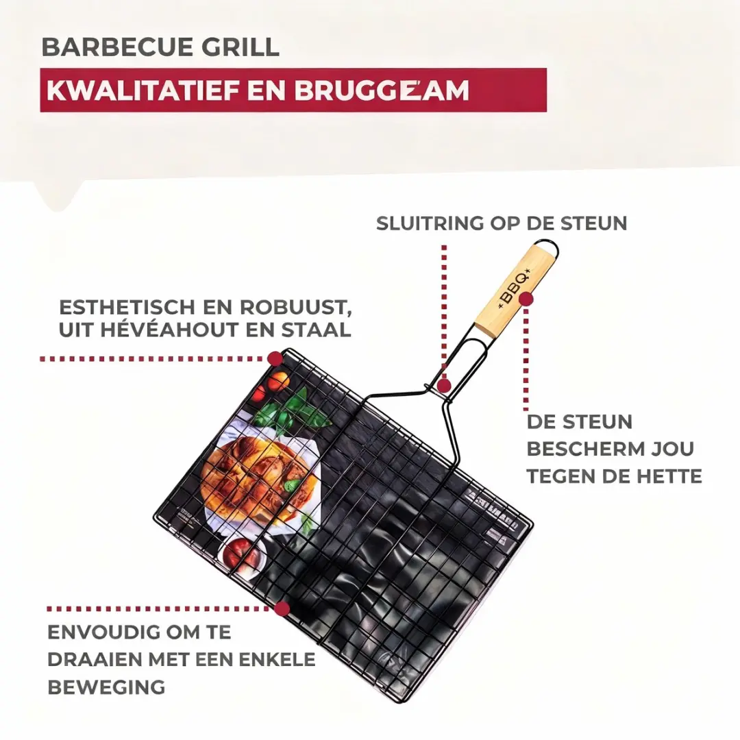 Fackelmann BBQ Editie Rooster 35x25,5x54cm - Roestvrij staal/Hout