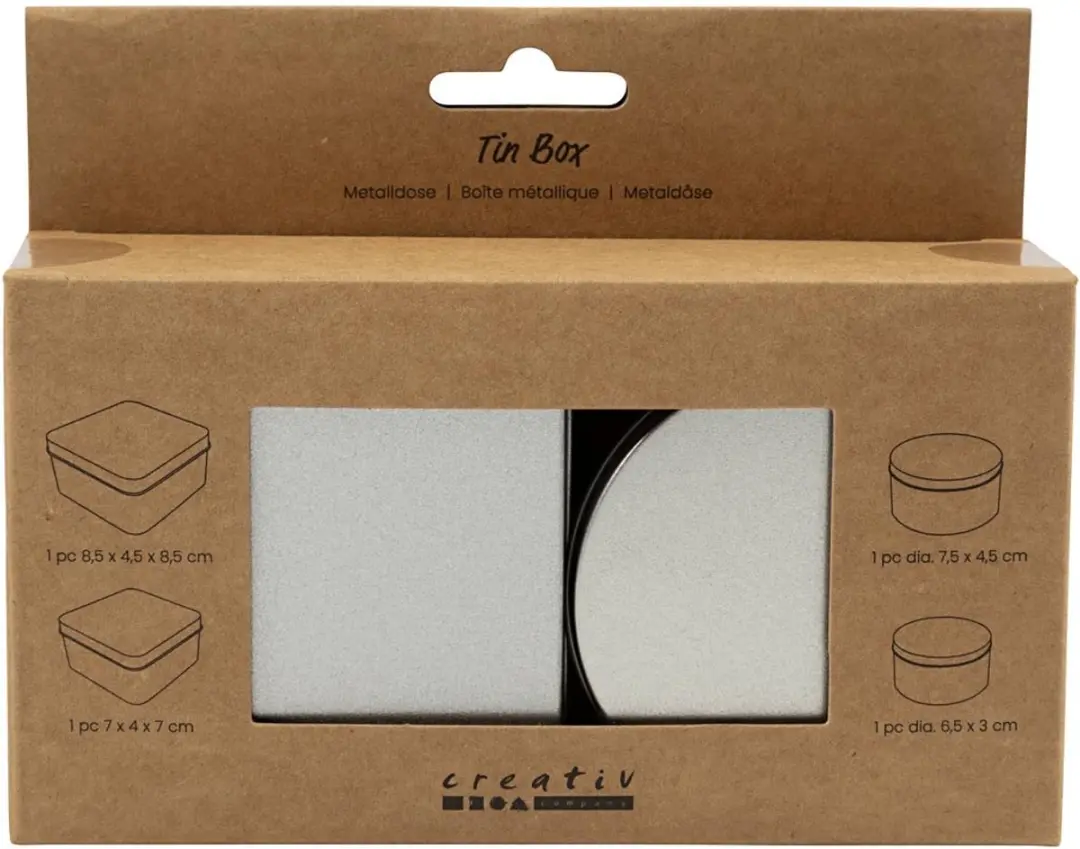 Creativ Company Blikjes Cirkel & Vierkant 160ml - 4 Stuks - afbeelding 6 van 6