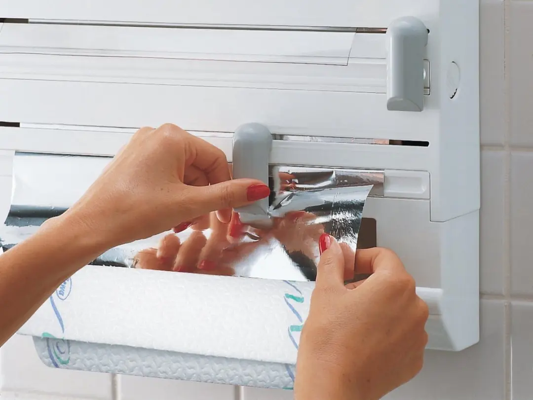 Parat Comfortline Wandrolhouder 3 Rollen - Foliesnijder Grigio/Bianco