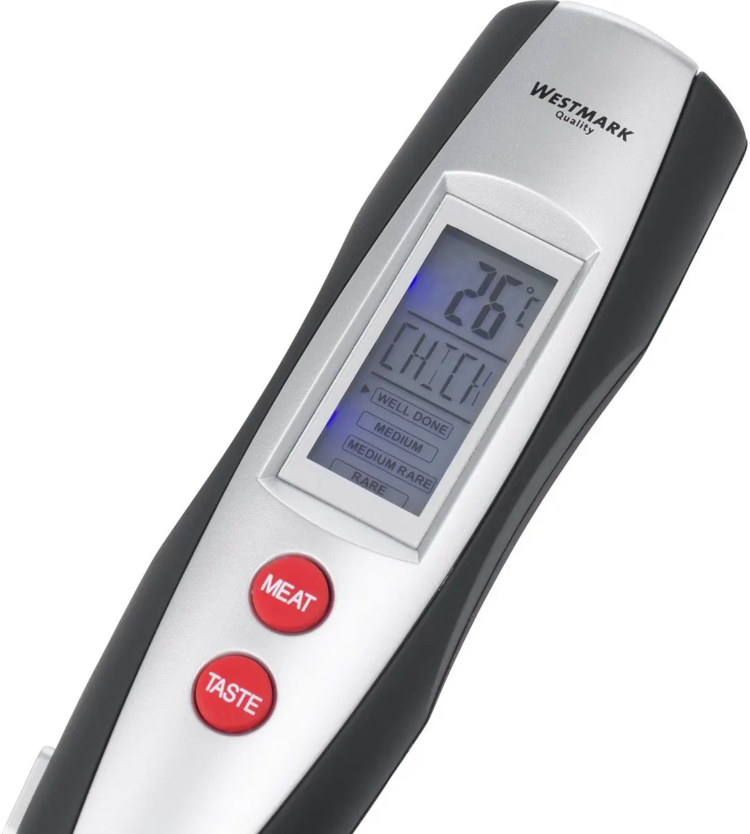 Westmark Braad- en Grillvork met Thermometer - 38,5 cm - Zwart