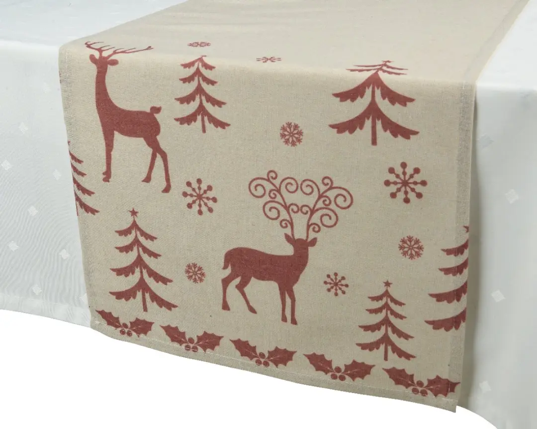 Decoris Kerst Tafelloper Set - 3 Stuks 140x32cm Meerkleurig