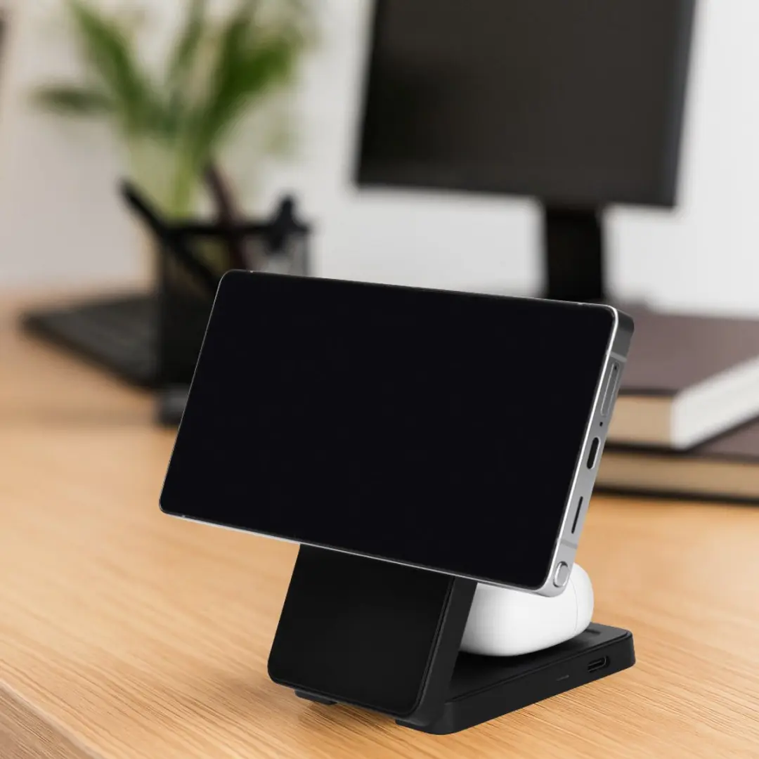 Mobiparts MP-130178 Foldable Wireless 3-in-1 Charger 15W - Zwart