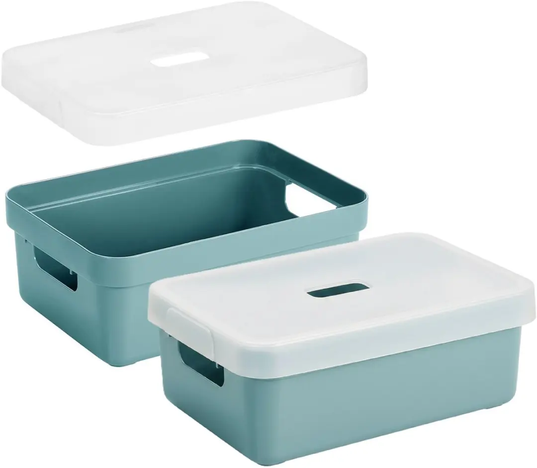 Sunware Opbergboxen 9L - 2 Stuks - Blauw/Groen