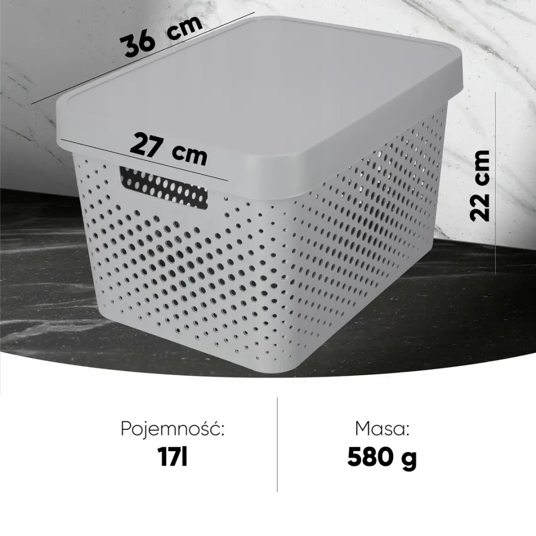 Curver Infinity Opbergdoos 17L - Lichtgrijs - afbeelding 6 van 6