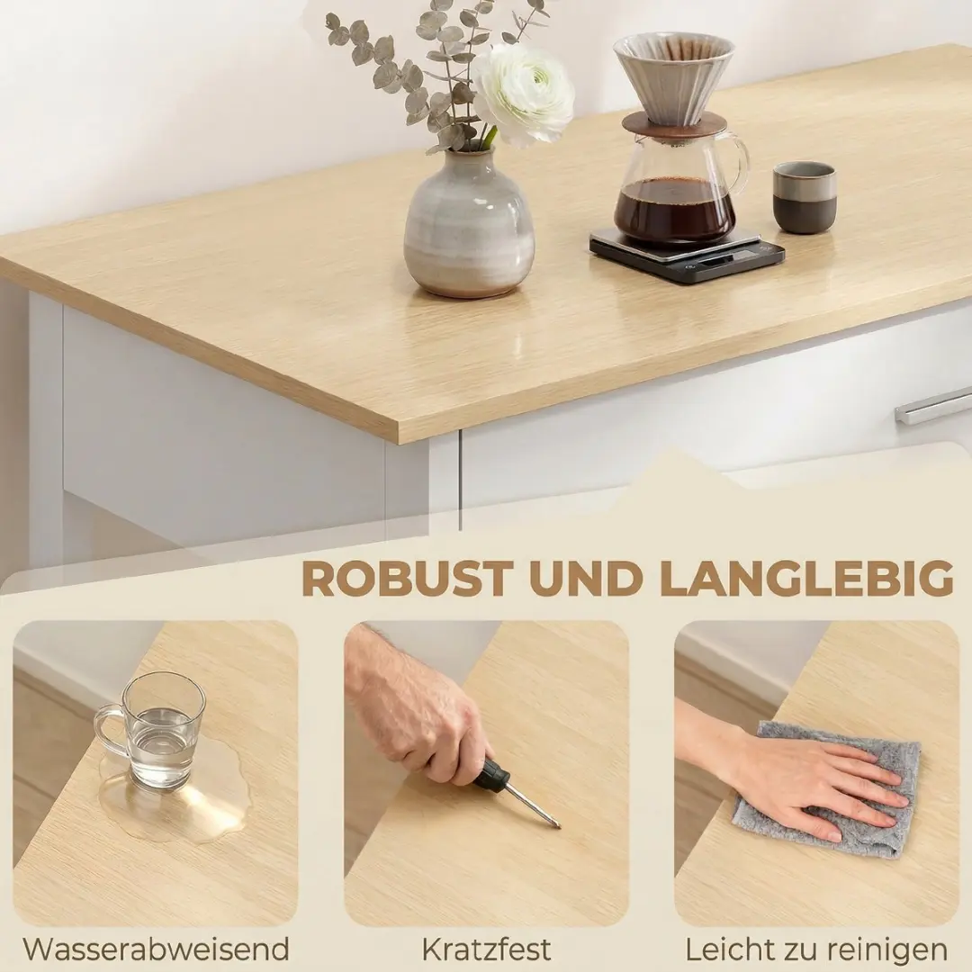 Homcom Keukenwagen MDF 108,8L - 51x92,5cm - Wit