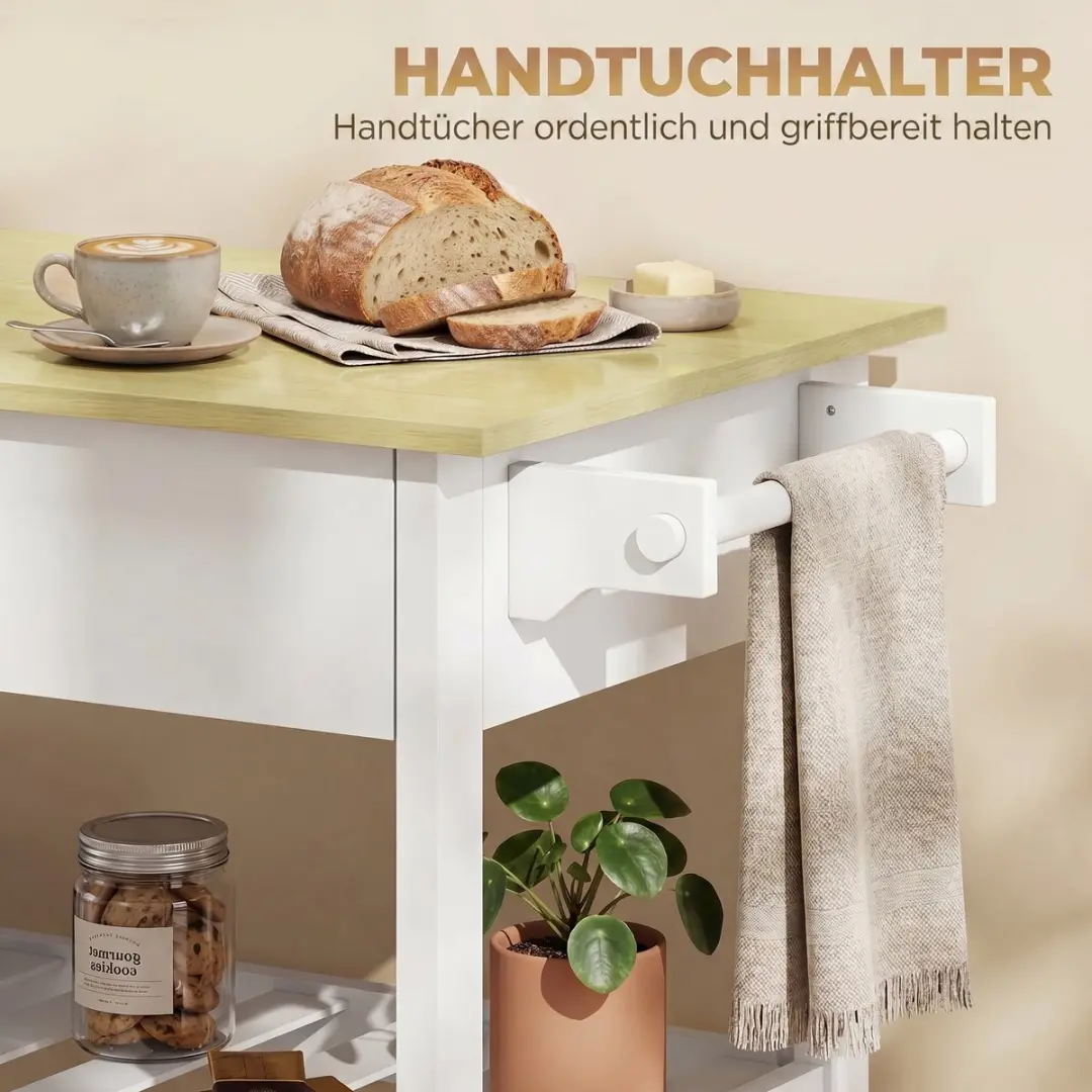 Homcom Keukenwagen MDF 108,8L - 51x92,5cm - Wit