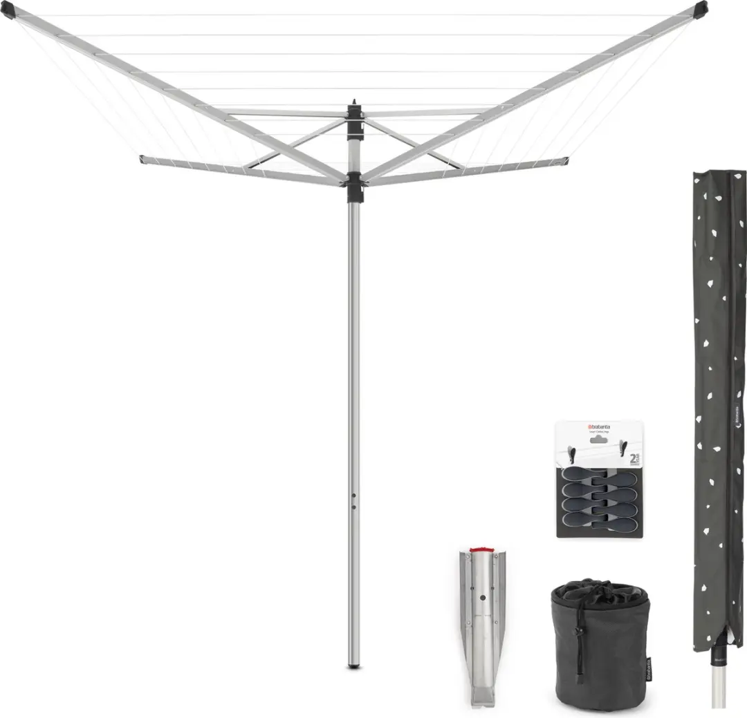 Brabantia Lift-O-Matic Droogmolen 40m Metallic Grijs