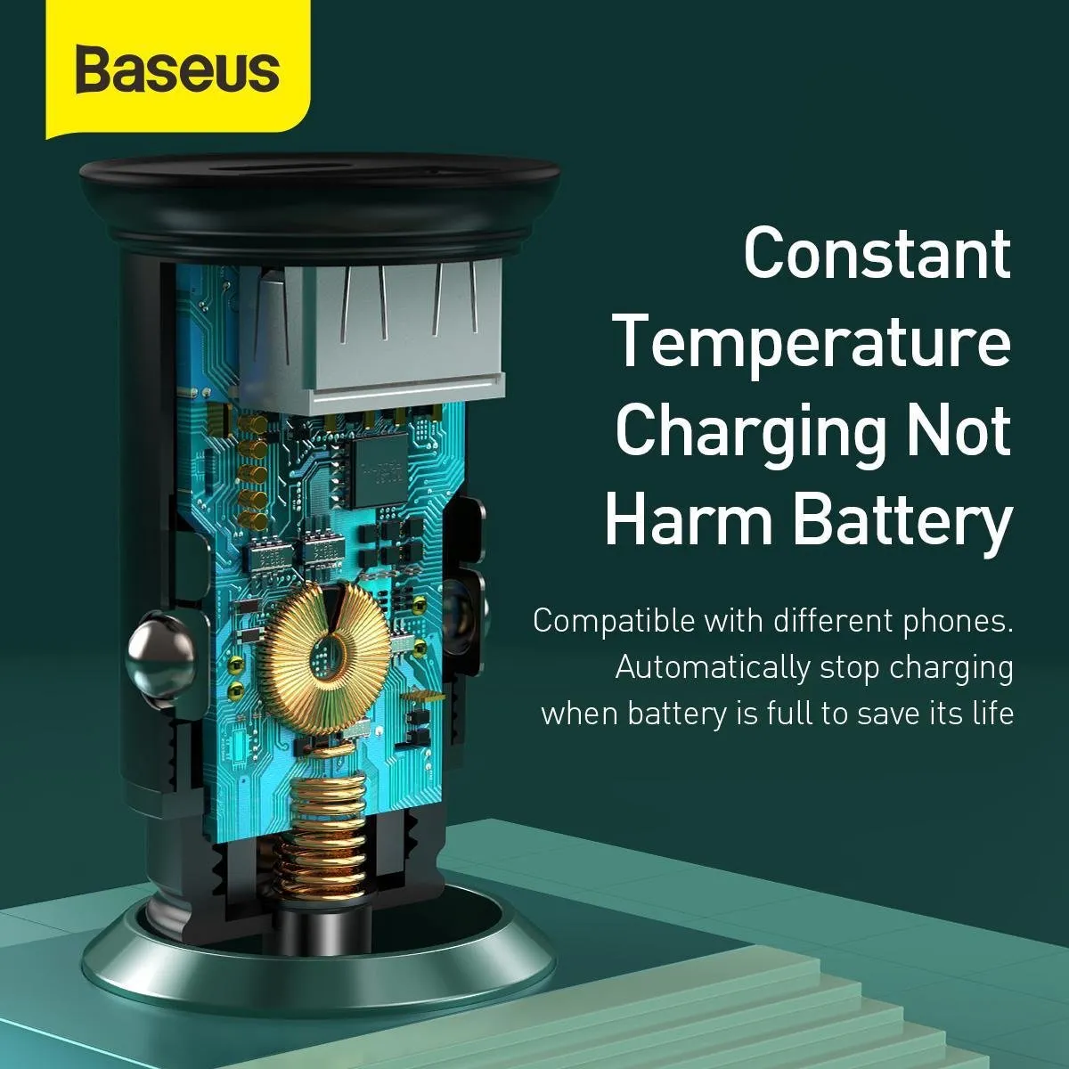 Baseus PPS Quick Charger Car Autolader 30W - USB C & USB A - Zwart