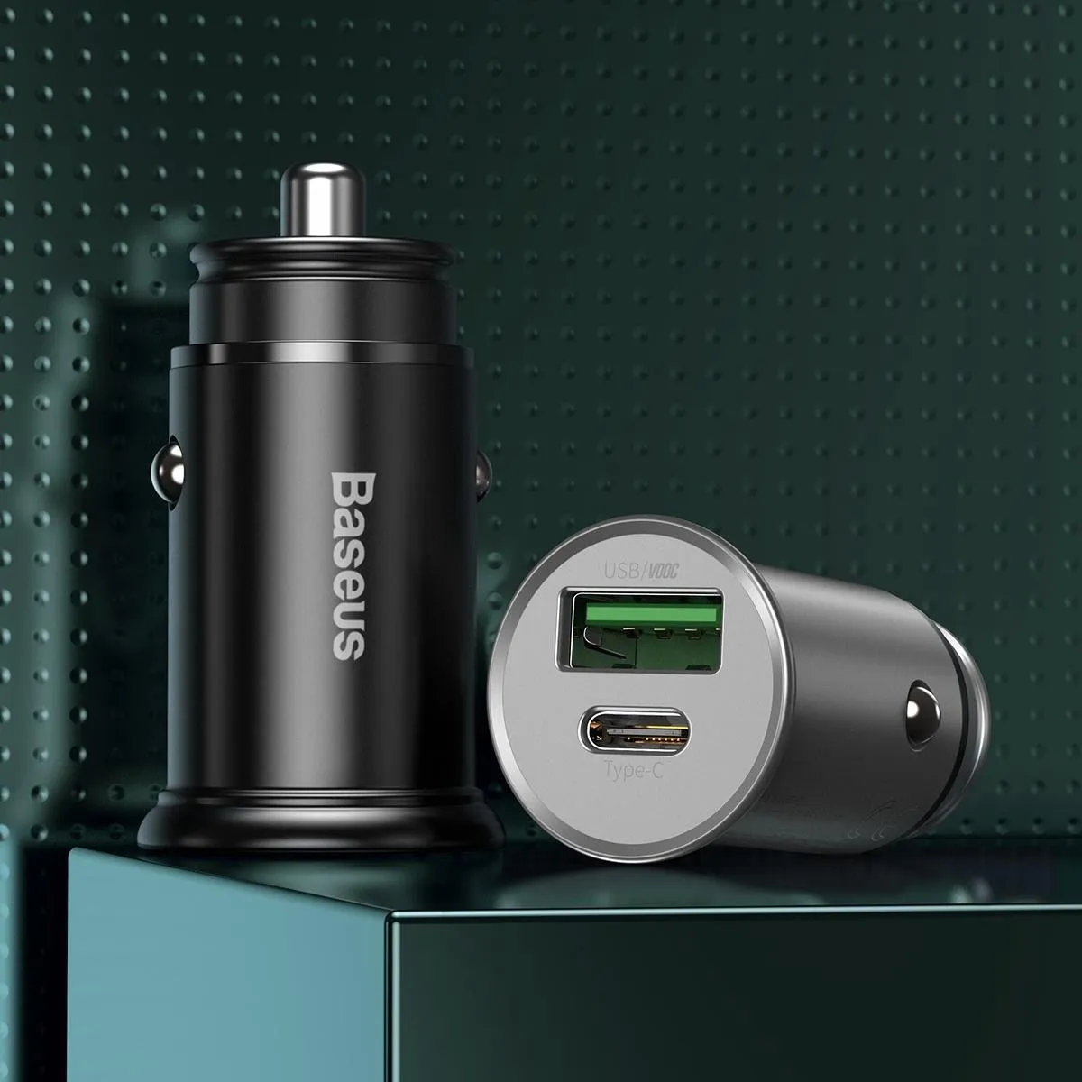 Baseus PPS Quick Charger Car Autolader 30W - USB C & USB A - Zwart