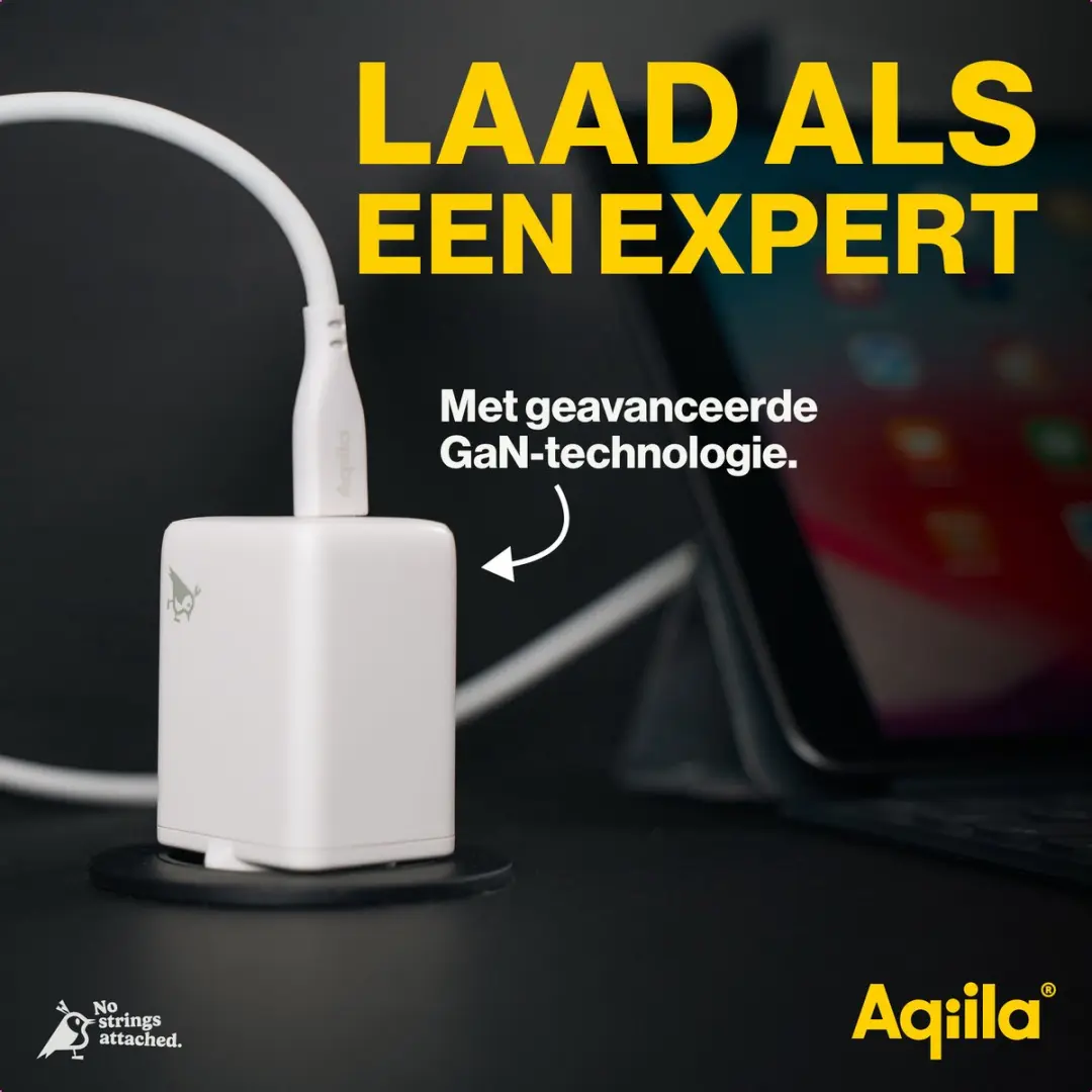 Aqiila Chargebird W2 USB-C Oplader 45W - 2x USB-C - Wit