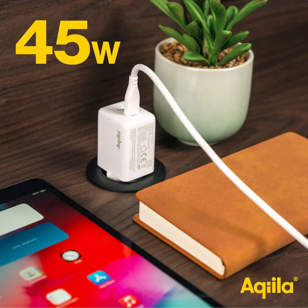 Aqiila Chargebird W2 USB-C Oplader 45W - 2x USB-C - Wit