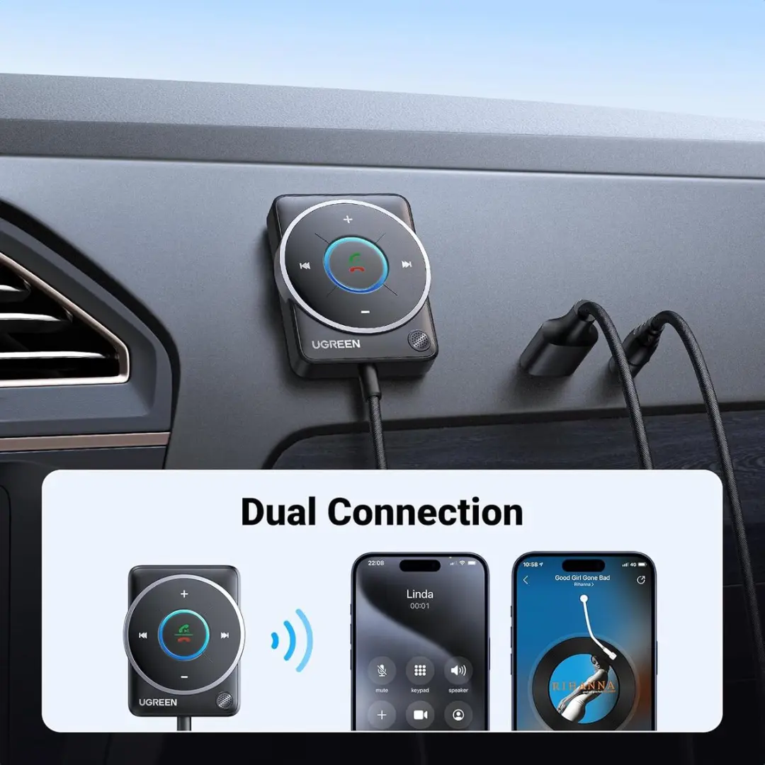 UGREEN 35002 Bluetooth 5.4 Adapter - Auto - Zwart - afbeelding 6 van 6