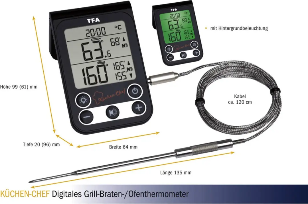 TFA Dostmann 14.1512.01 Digitale BBQ Thermometer - Zwart/Zilver