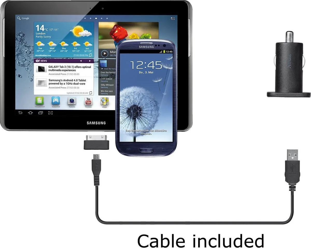 Trust Samsung Galaxy Autolader 19422 - 10W - Zwart