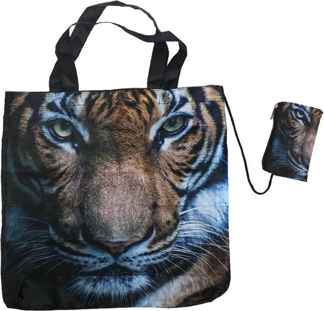 PIA Soft Toys Opvouwbaar Tijger Tasje 39x39cm