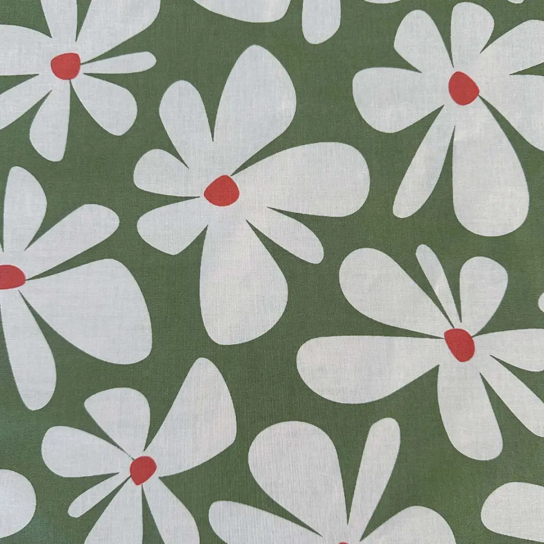 BINK Bedding Tafelkleed Flower Groen 150x145cm - Acryl gecoat Katoen