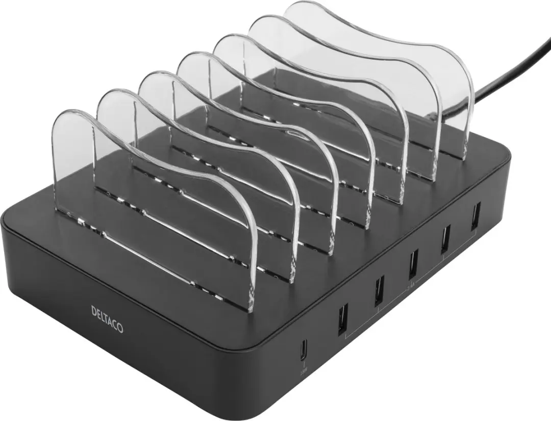 Deltaco DPS-0200 USB Oplaadstation 6 Apparaten