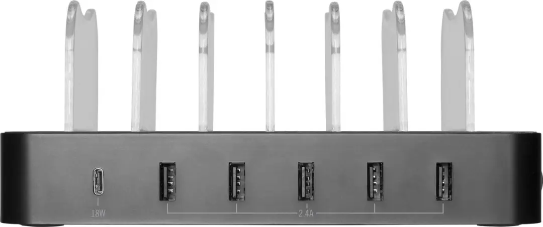 Deltaco DPS-0200 USB Oplaadstation 6 Apparaten - 50W - Zwart