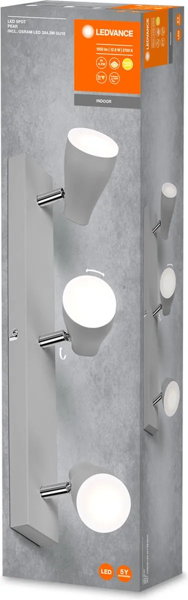 LEDVANCE LED Spot Pear Plafond 12,9W 630lm - Grijs