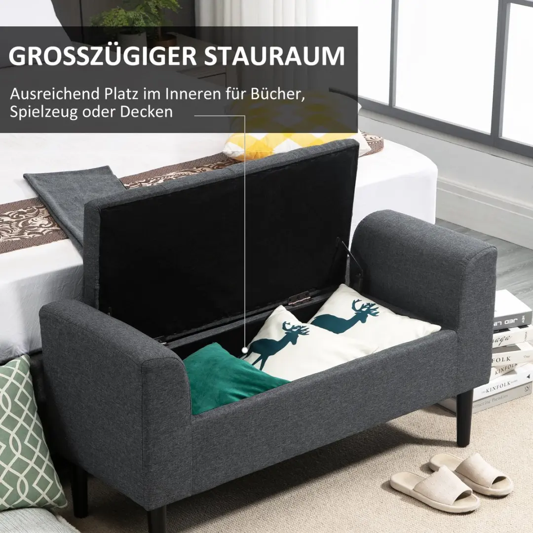 Homcom Zitting met Opbergruimte 838-165 - Dunkelgrau - afbeelding 6 van 6