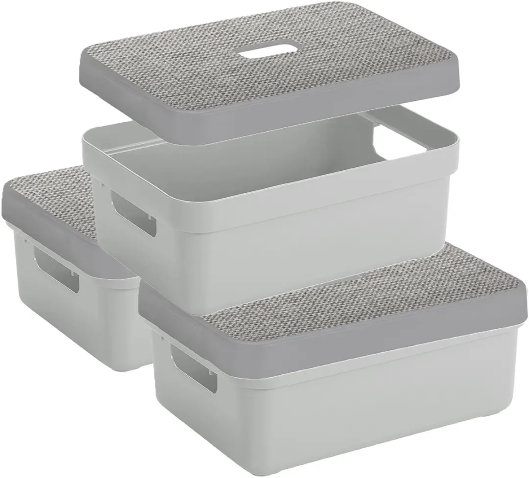 Sunware Opbergbox 9L - 3 Stuks Lichtgrijs