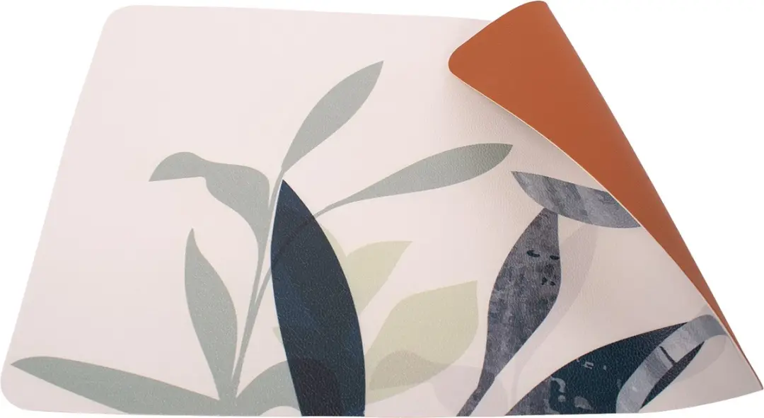 Kade 171 Placemats Lederlook 6 Stuks 45x30cm - Wit/Bruin/Groen