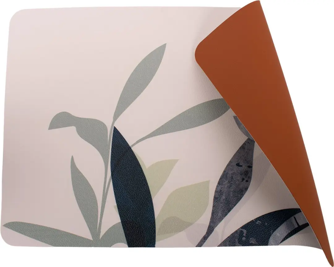 Kade 171 Placemats Lederlook 6 Stuks 45x30cm - Wit/Bruin/Groen
