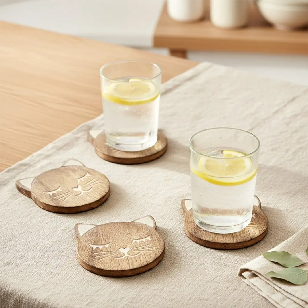 Orion Houten Mango Onderzetters - 4 Stuks
