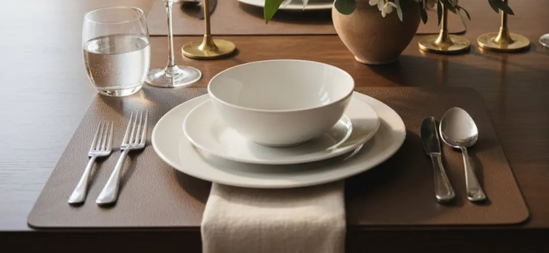 Cosy&Trendy Lederlook Placemats Lead Gray - 43x30cm - 6 Stuks