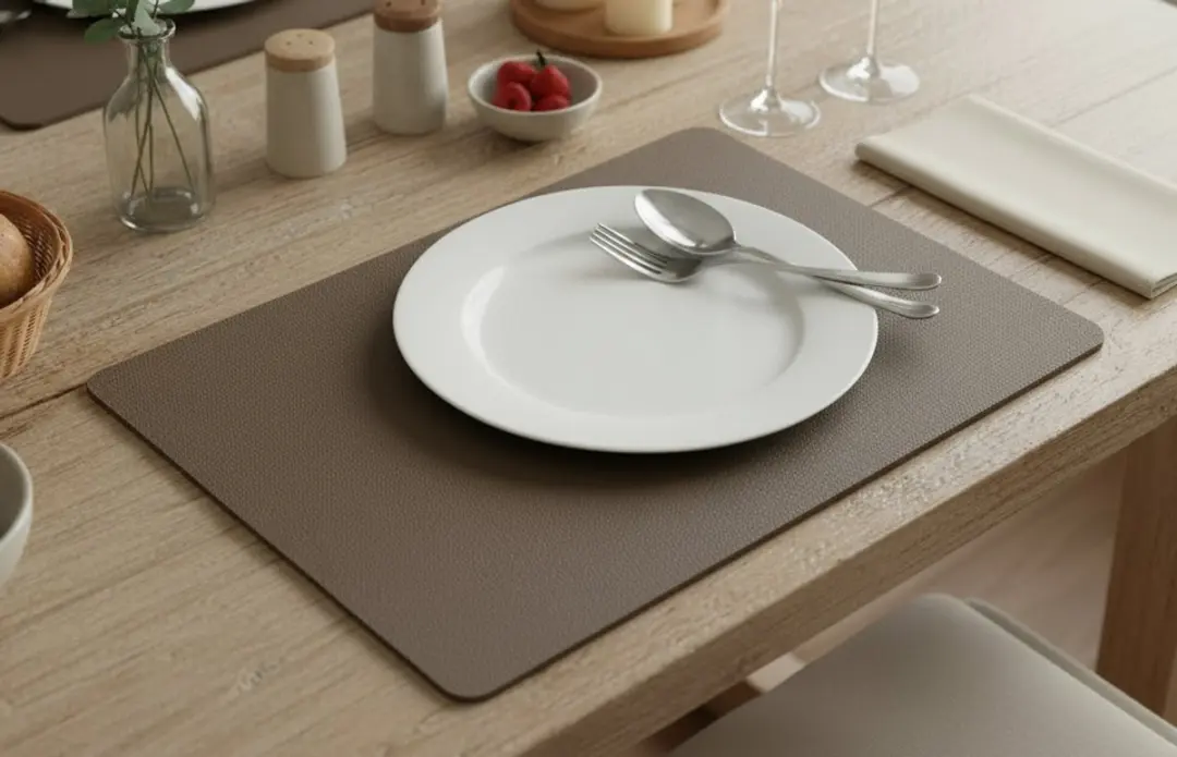 Cosy&Trendy Lederlook Placemats Lead Gray - 43x30cm - 6 Stuks