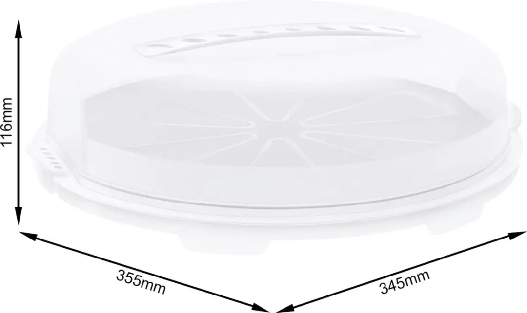 Rotho Fresh Taartdoos 35.5cm - 9L - Wit/Transparant