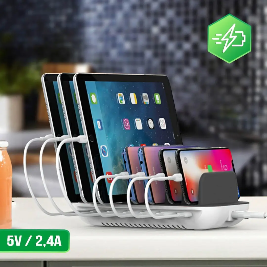 4Smarts Universeel 60W Oplaadstation 7 Poorts - Wit