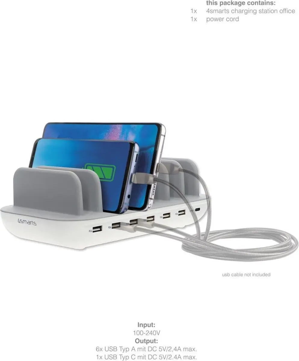 4Smarts Universeel 60W Oplaadstation 7 Poorts - Wit