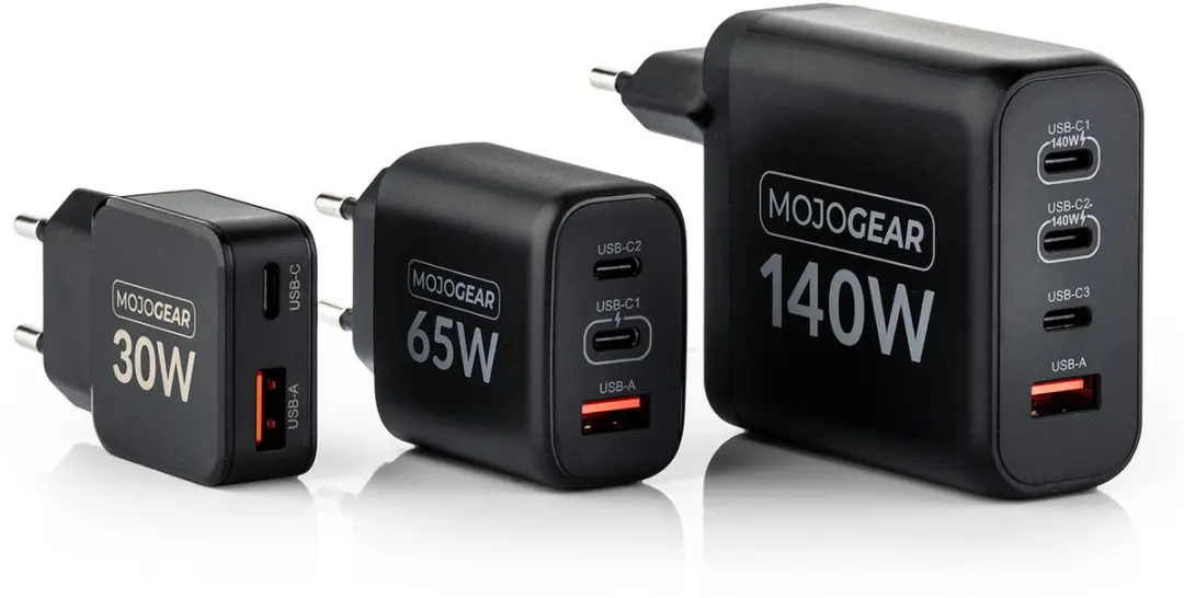 MOJOGEAR CHARGE+ Mini 30W USB-C Oplader - 2 Poorten - Zwart