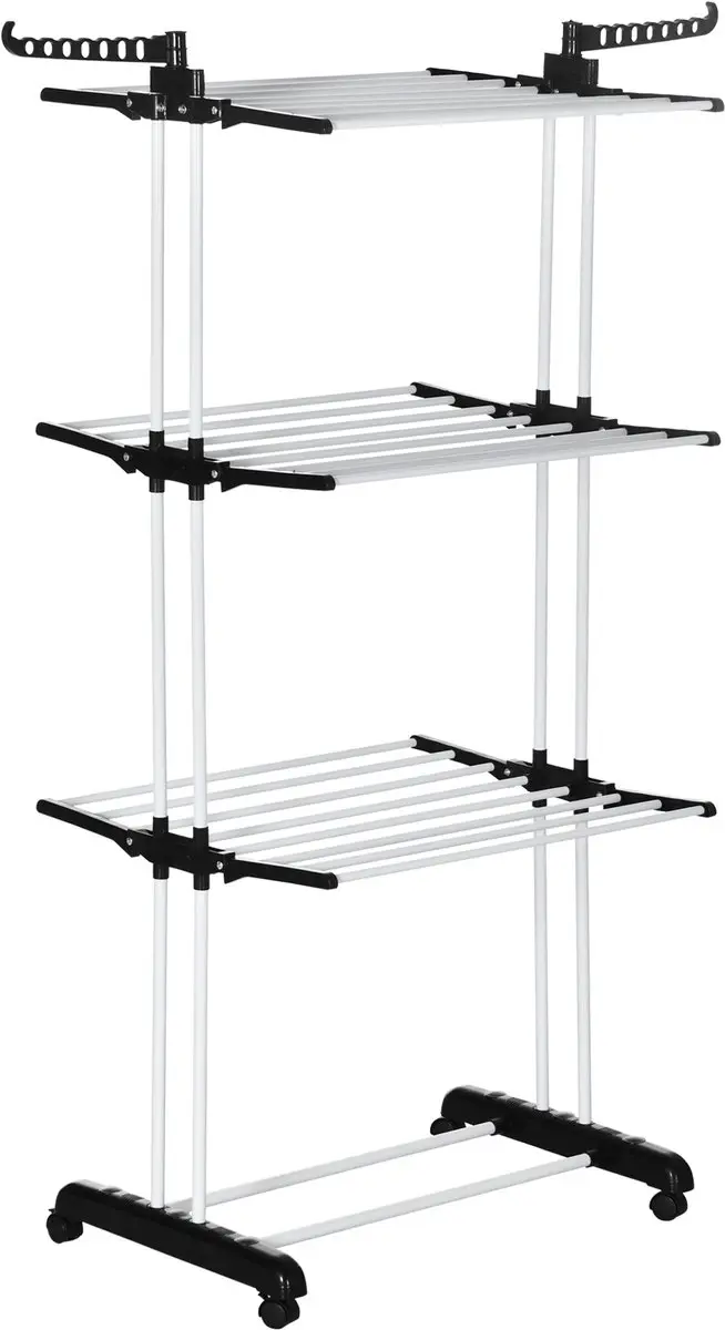 Homcom Wäscheständer 73x64x177cm - Staal/Zwart
