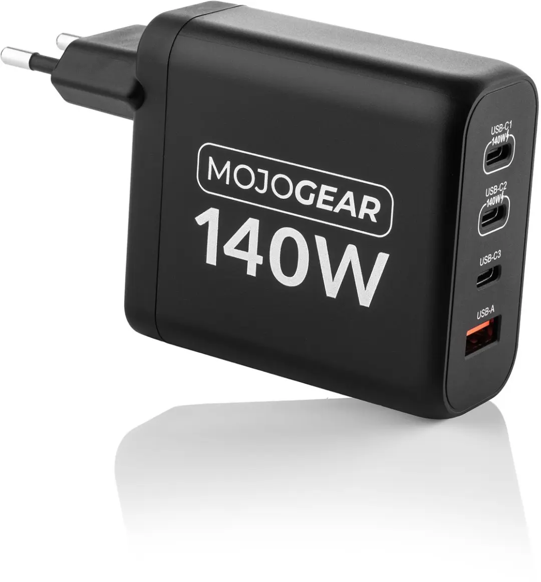 MOJOGEAR CHARGE+ MG-C02 140W Oplader - 4 Poorten USB/USB-C - Zwart