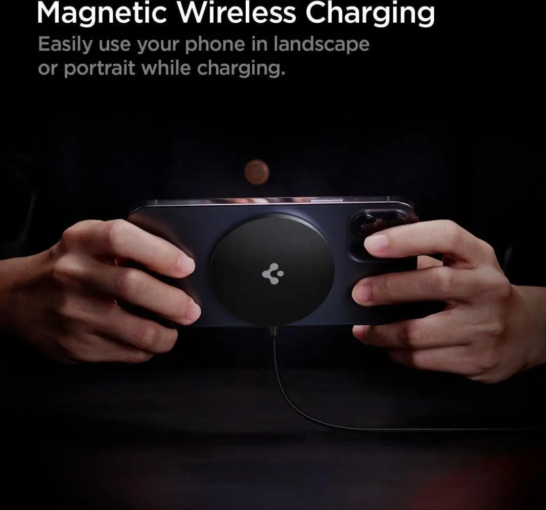 Spigen ArcField ACH02190 Magnetische Draadloze Oplader 7.5W - Zwart