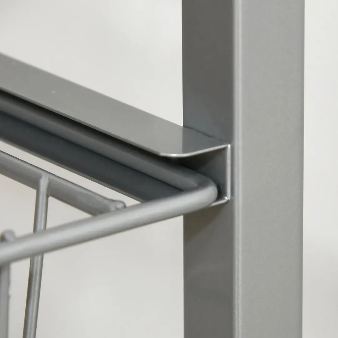 Homcom Keukenwagen 4 lagen 801-056 - Zilver/Natuurlijk