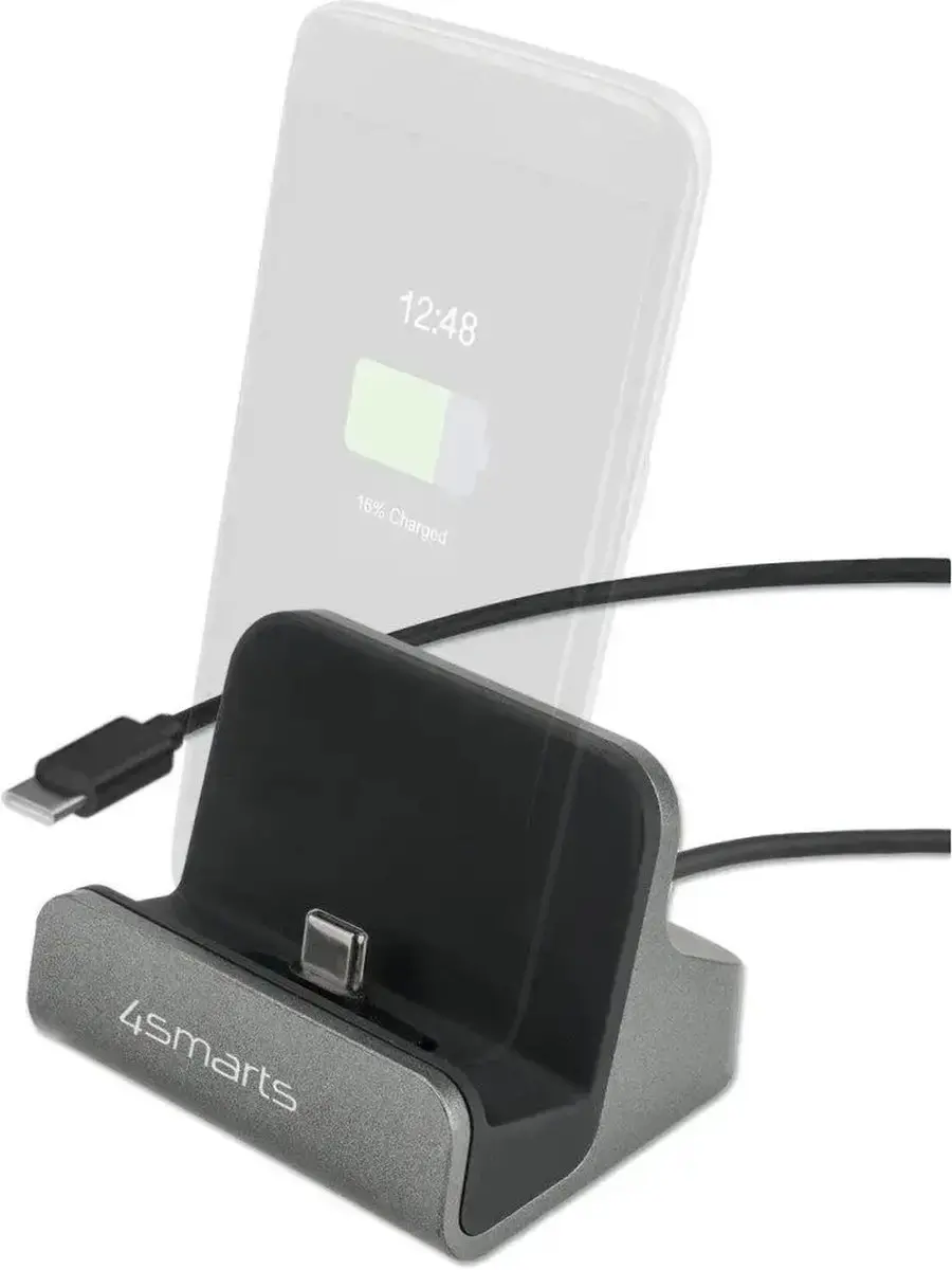 4Smarts VoltDock USB-C Houder 60W - Grijs - afbeelding 6 van 6