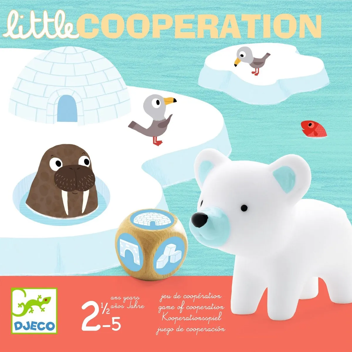 Djeco Little Cooperation - 4 Dieren & Iglo's - Multicolor