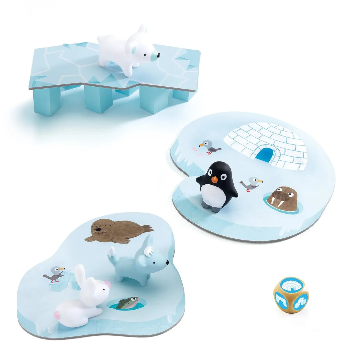 Djeco Little Cooperation - 4 Dieren & Iglo's - Multicolor