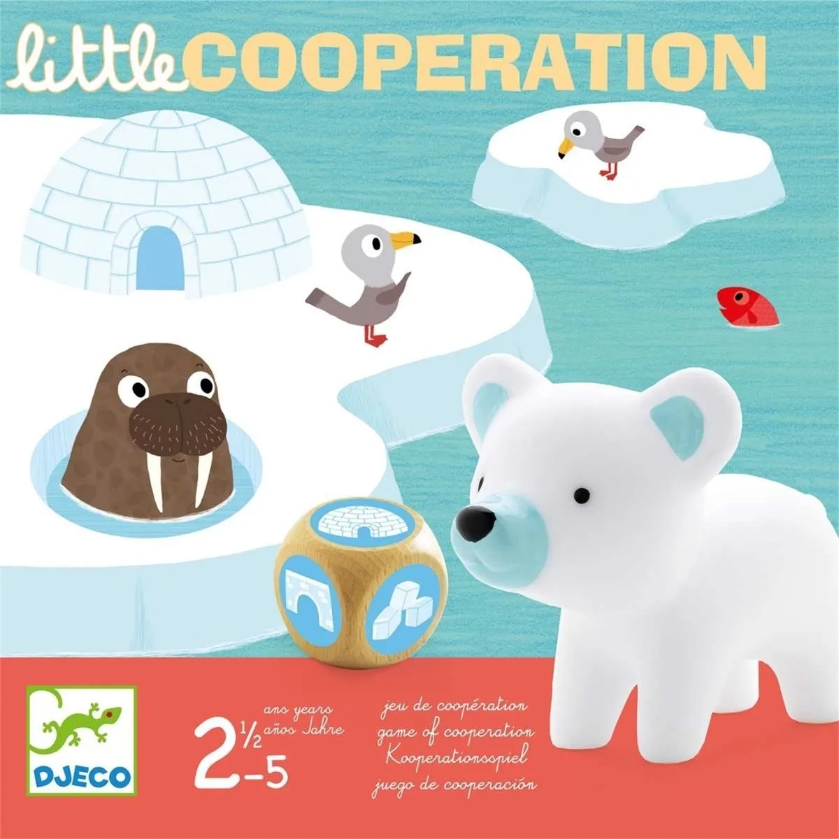Djeco Little Cooperation - 4 Dieren & Iglo's - Multicolor