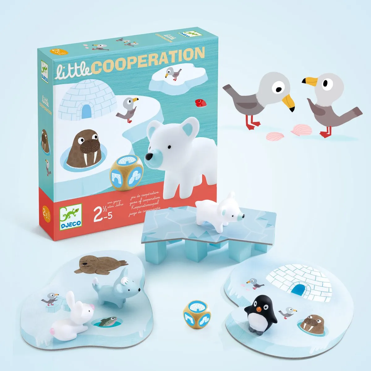 Djeco Little Cooperation - 4 Dieren & Iglo's - Multicolor