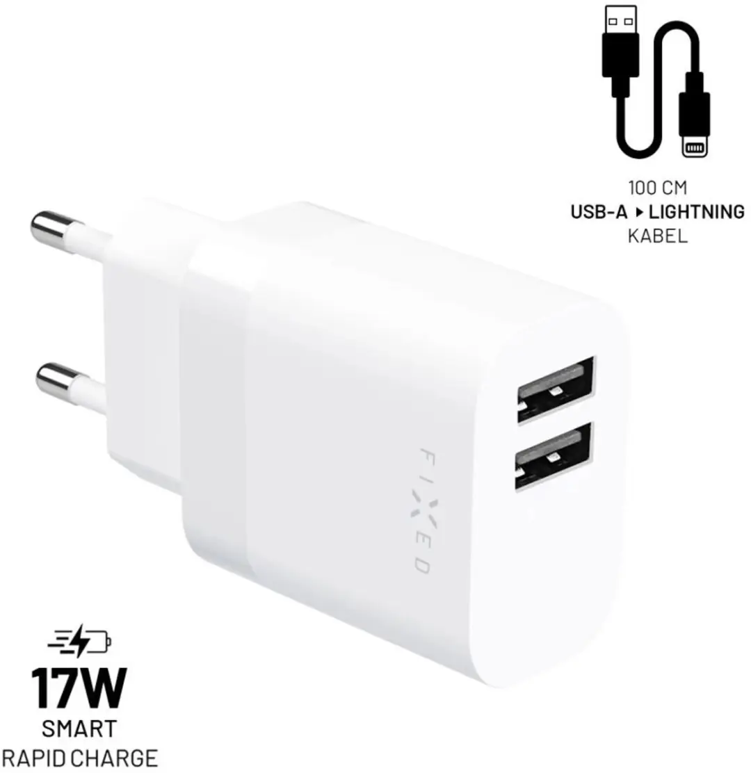 Fixed FIXC17N-2UL-WH USB Oplader 17W